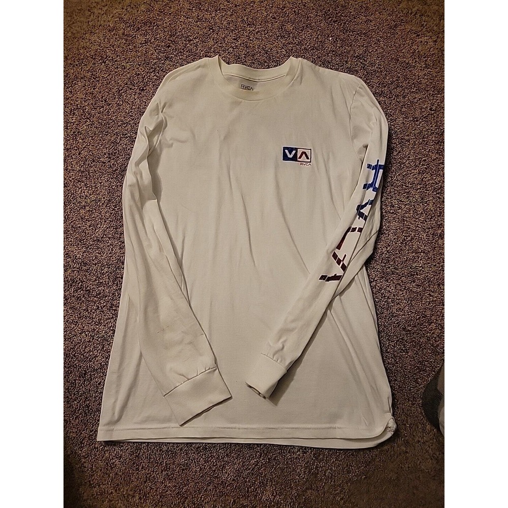 RVCA Long Sleeve T-Shirt Men's Size Large White Standard Tee Casual Active